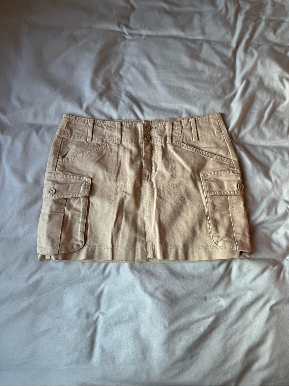 Brandy Melville Beige Cargo Mini Skirt 100% Cotton